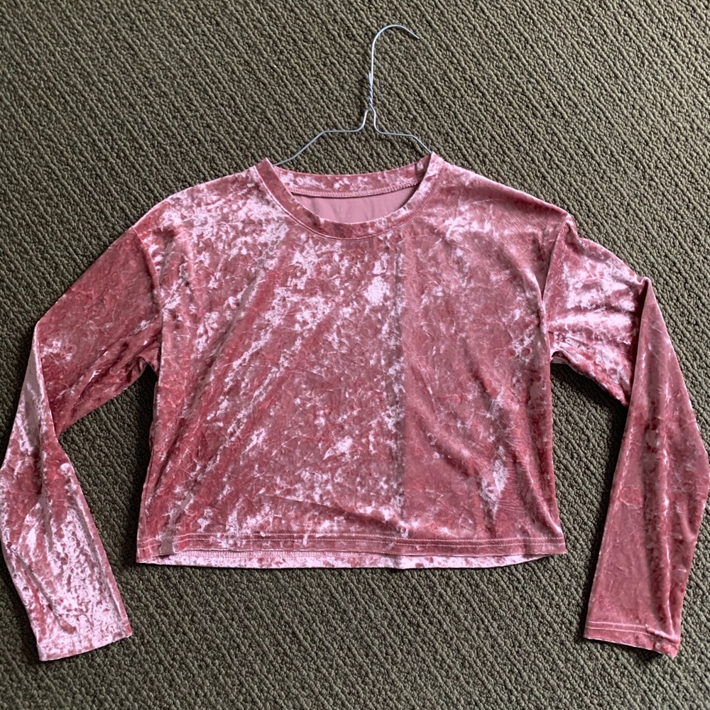Velvet rose crop top